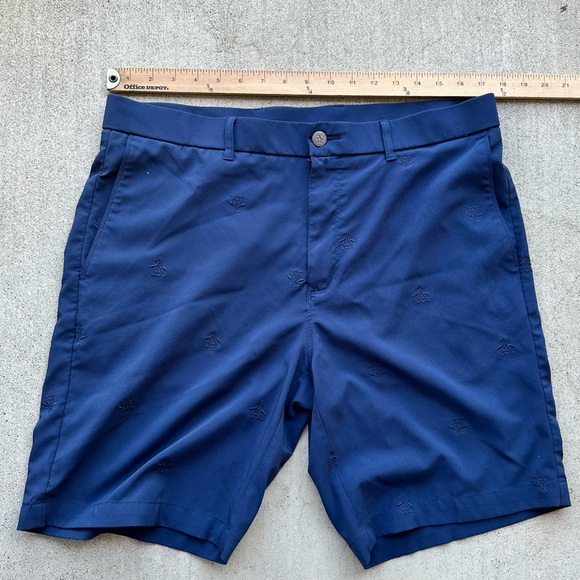 Original Penguin Golf Shorts All Over Print Embroidered Size 34 Stretch - Picture 5 of 6